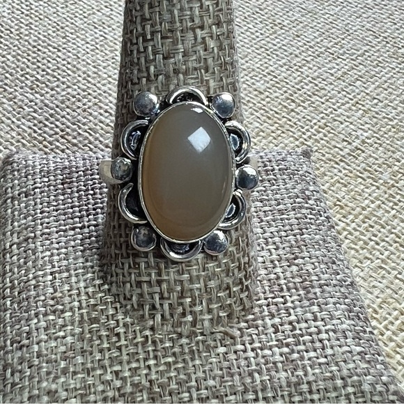 New Natural Agate Crystal Stone Silver Overlay Ring Size 10.5 - Picture 7 of 7